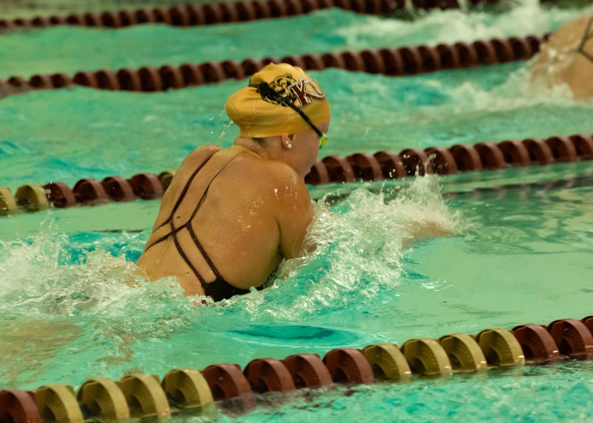 Kutztown women's swimming in the breaststroke vs. Edinboro, 11/1/25