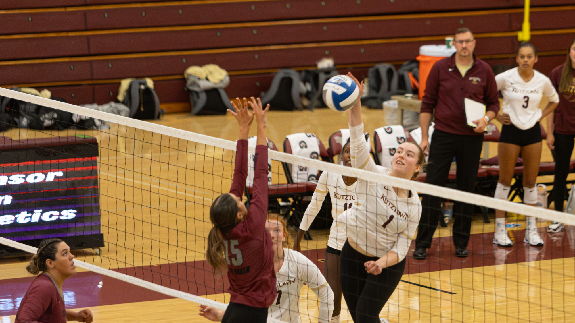 Alex Haskins attempting a kill vs. Lock Haven, 11/1/25