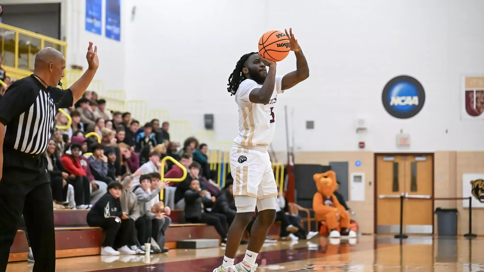 Jalen Bryant taking a shot in Kutztown's win over Penn State Schuylkill 11-19-25