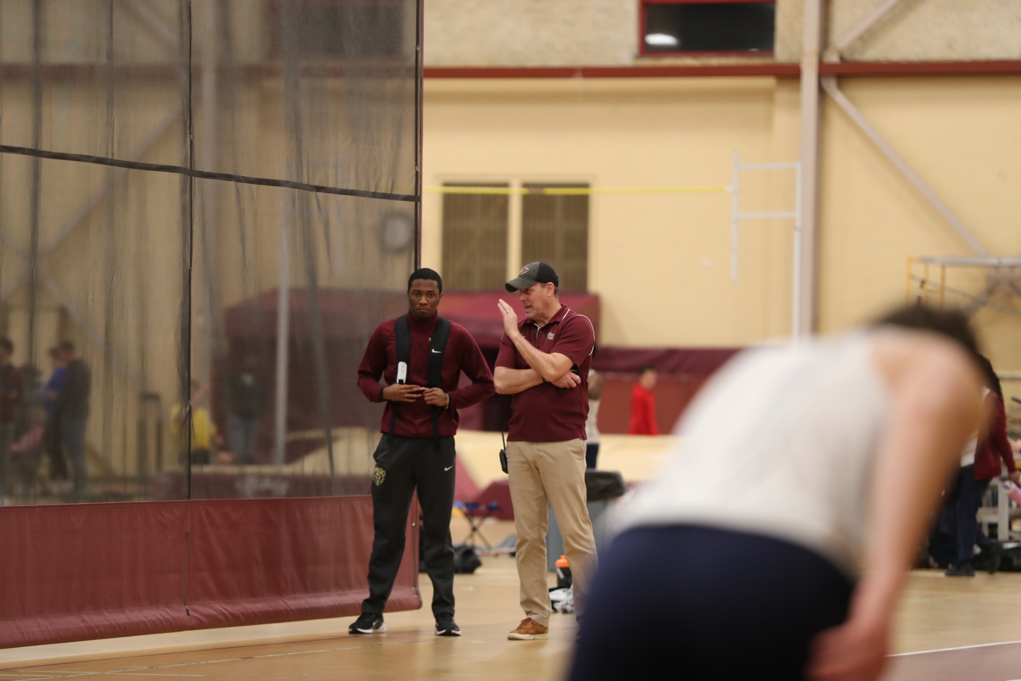 Head coach Ray Hoffman coaching at the Golden Bear Invitational, 2/21/25