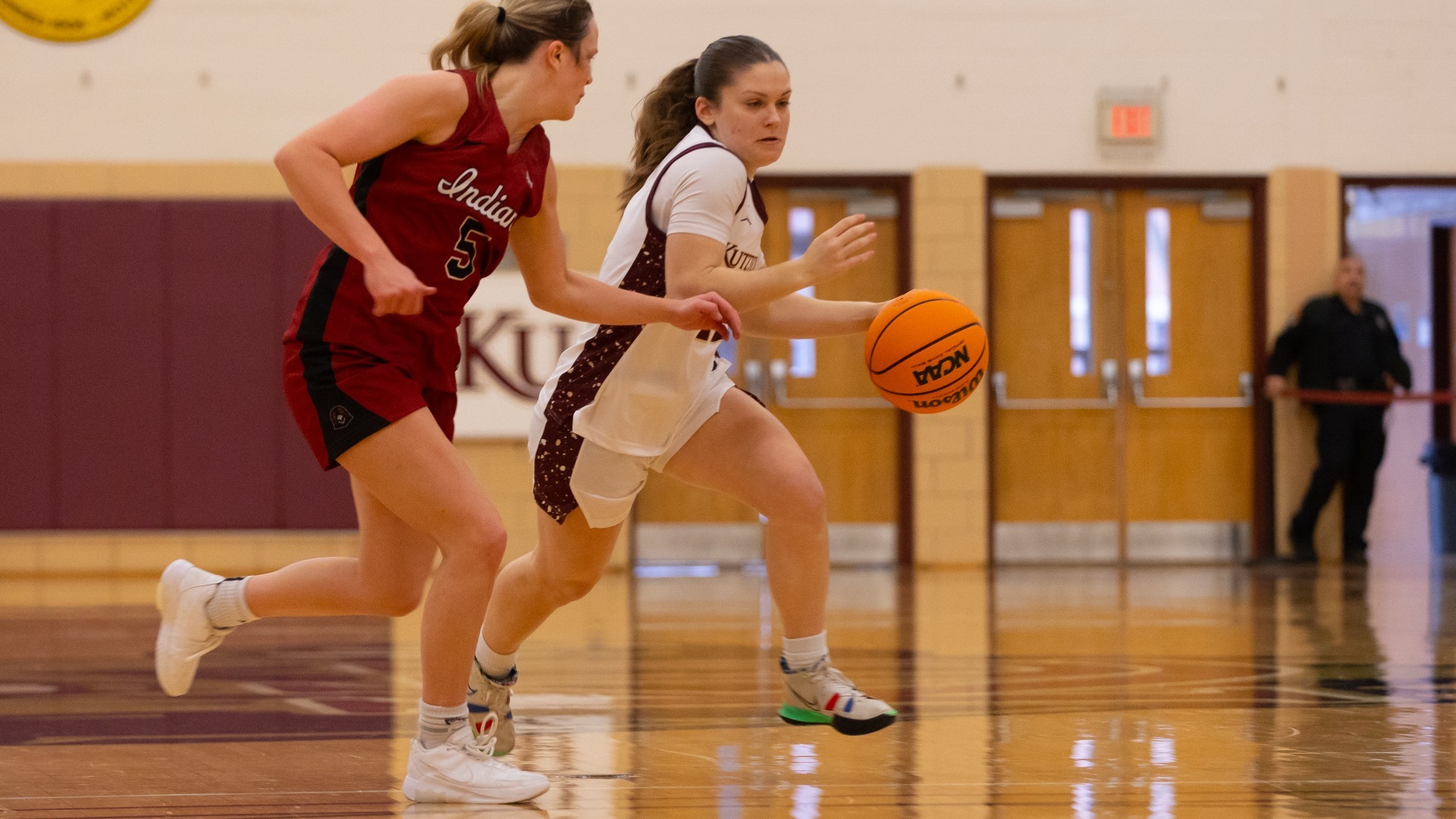 Jadyn Brenneman dribbling vs. IUP, 12/5/25