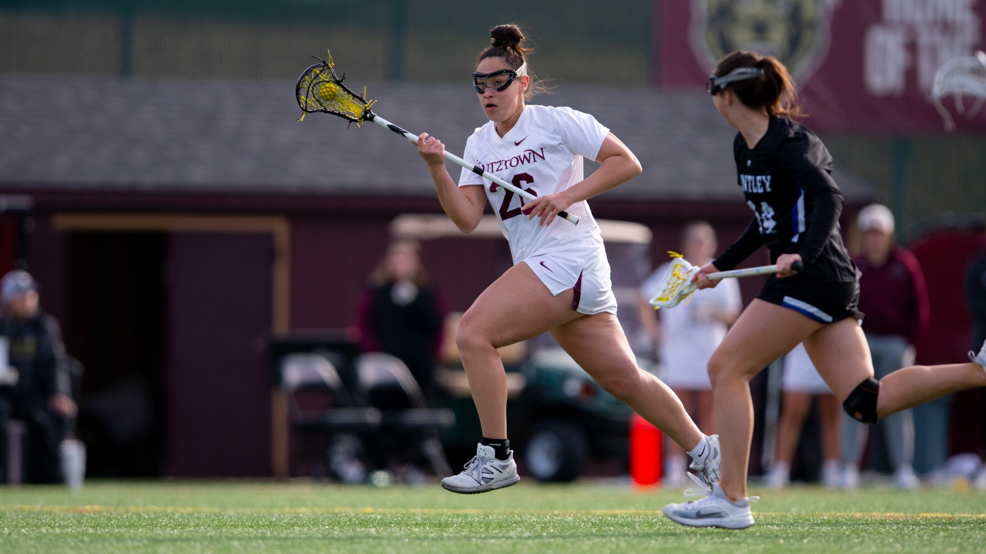 Lailah running the ball down the field vs. No. 17 Bentley