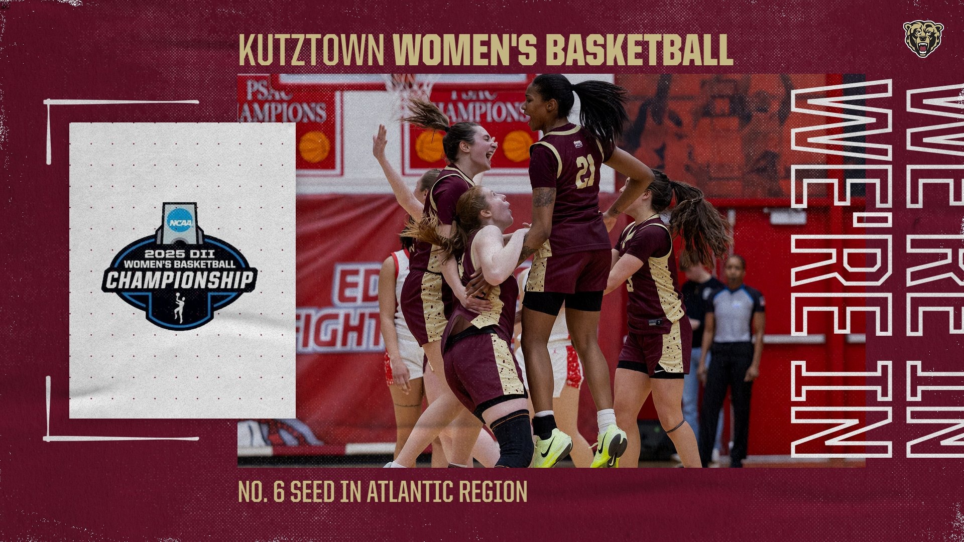 Team celebrates PSAC Championship win over Edinboro, at Edinboro