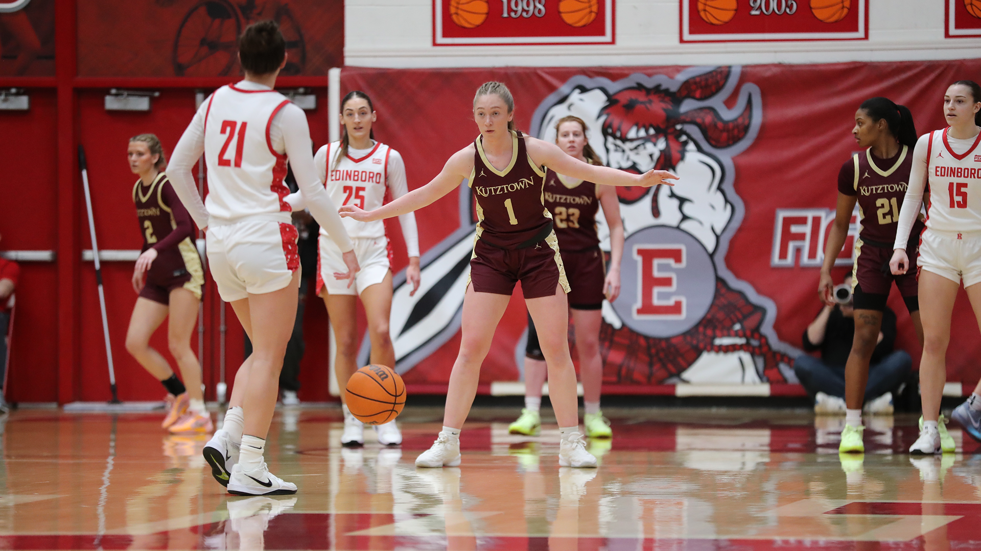 Shannon Remolde playing defense vs. Edinboro, 3/9/25