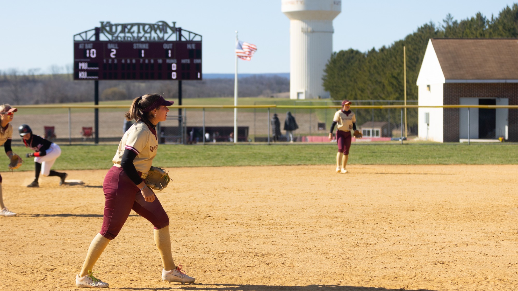 Kutztown infielders at North Campus Field vs. Mansfield, 3/21/25
