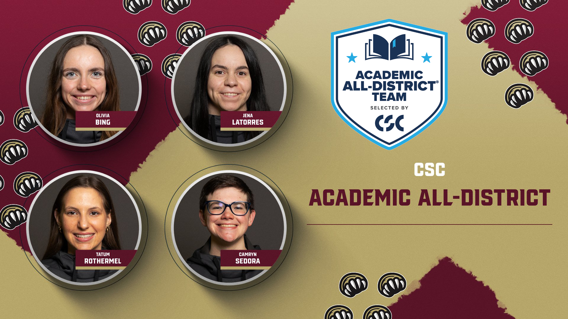 KU Women's swimming 2024-25 CSC Academic All-District