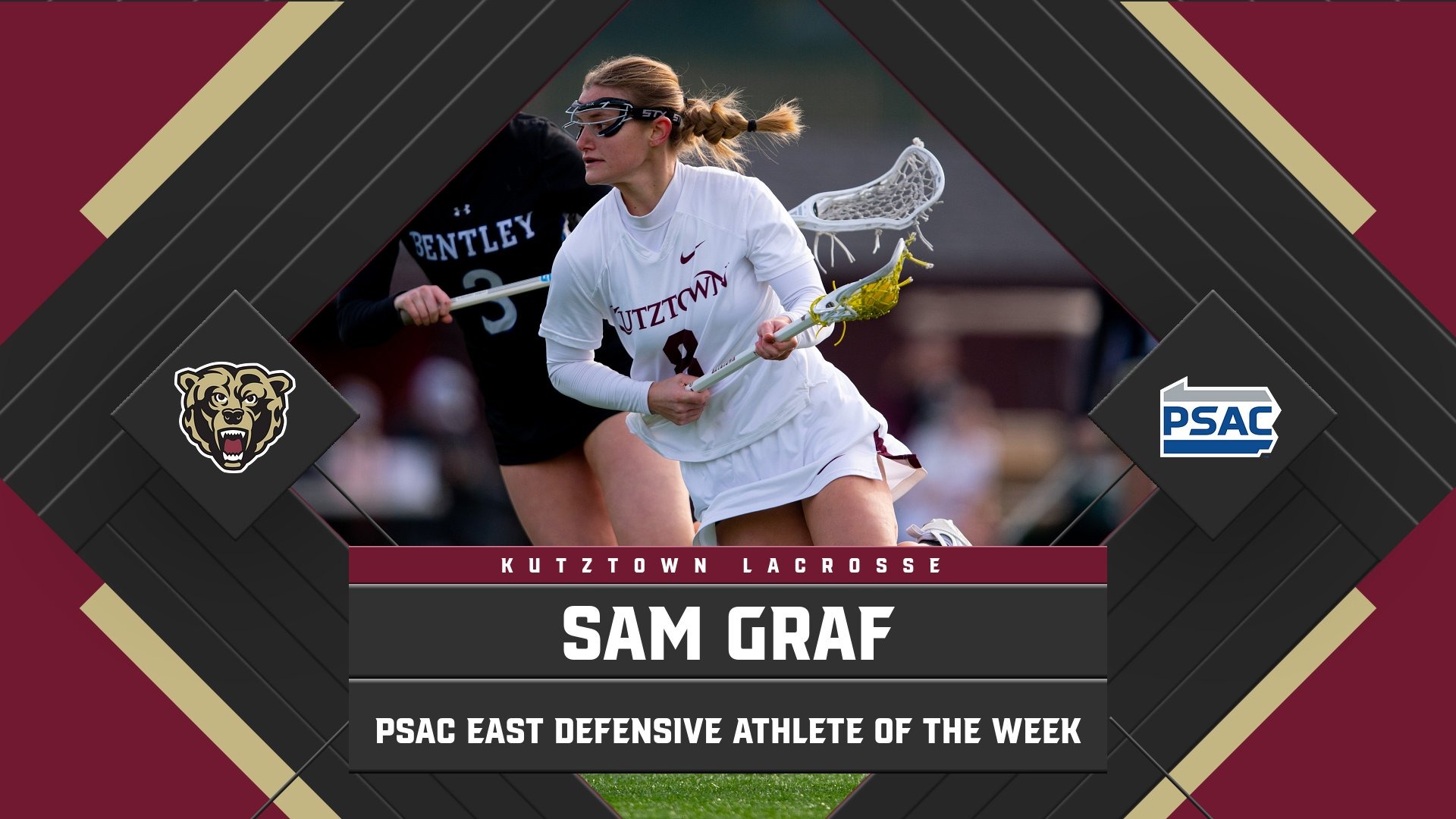 Sam graf earns second consecutive PSAC Defensive athlete of the week april 22, 25