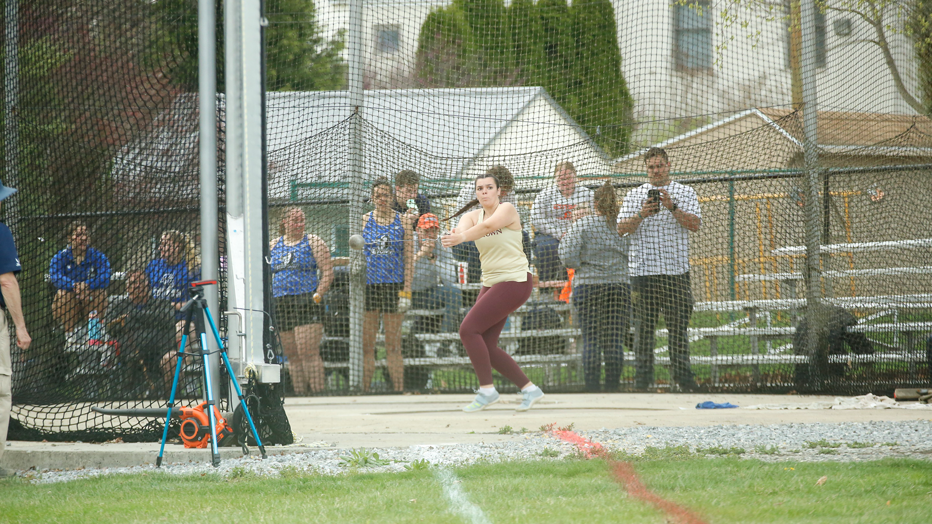 Kennedy Bulger competing in the hammer throw at Millersville Metrics, 4/4/25
