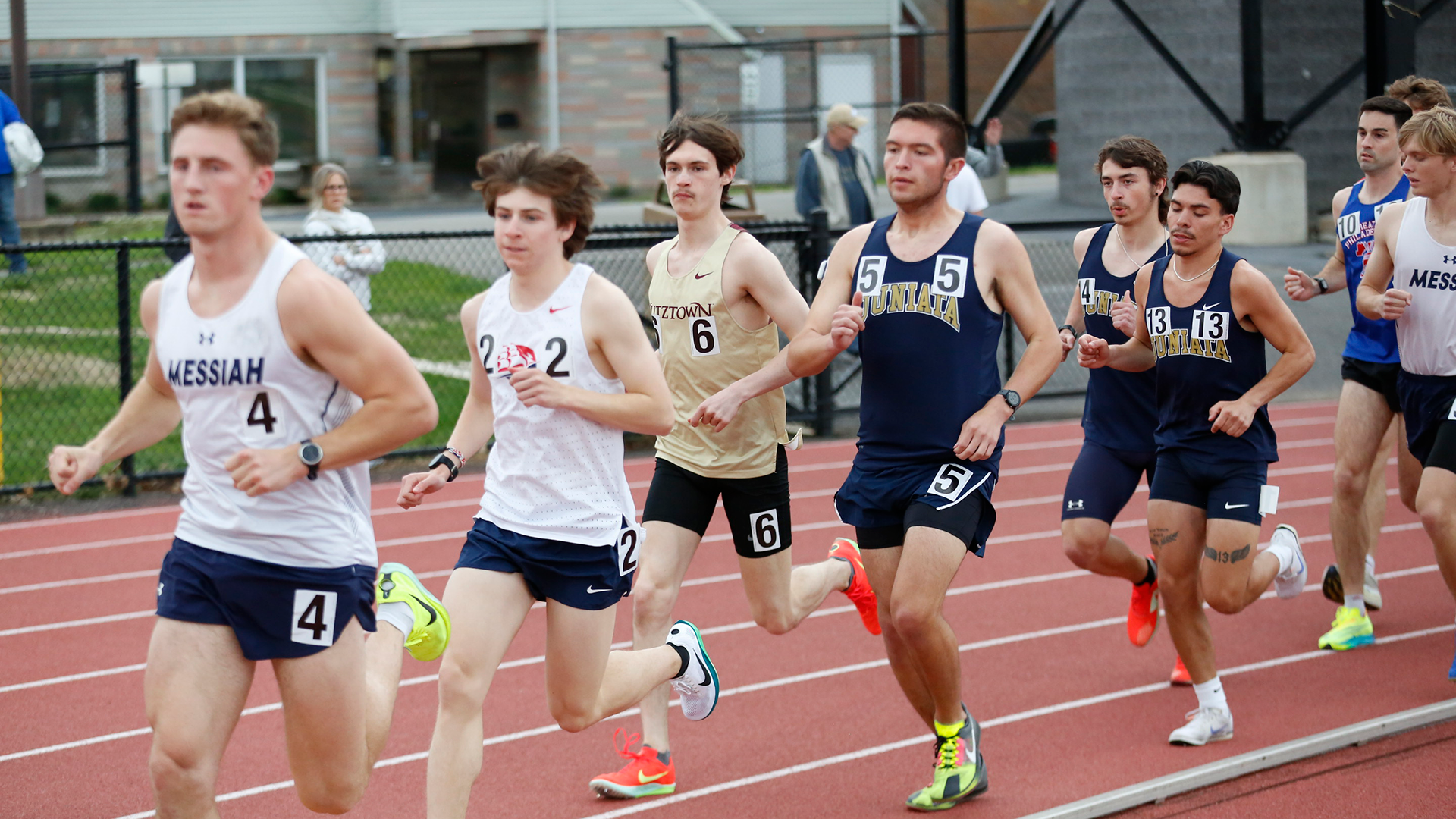 Sean Carpenter running in the 5000m at Millersville Metrics, 4/4/25