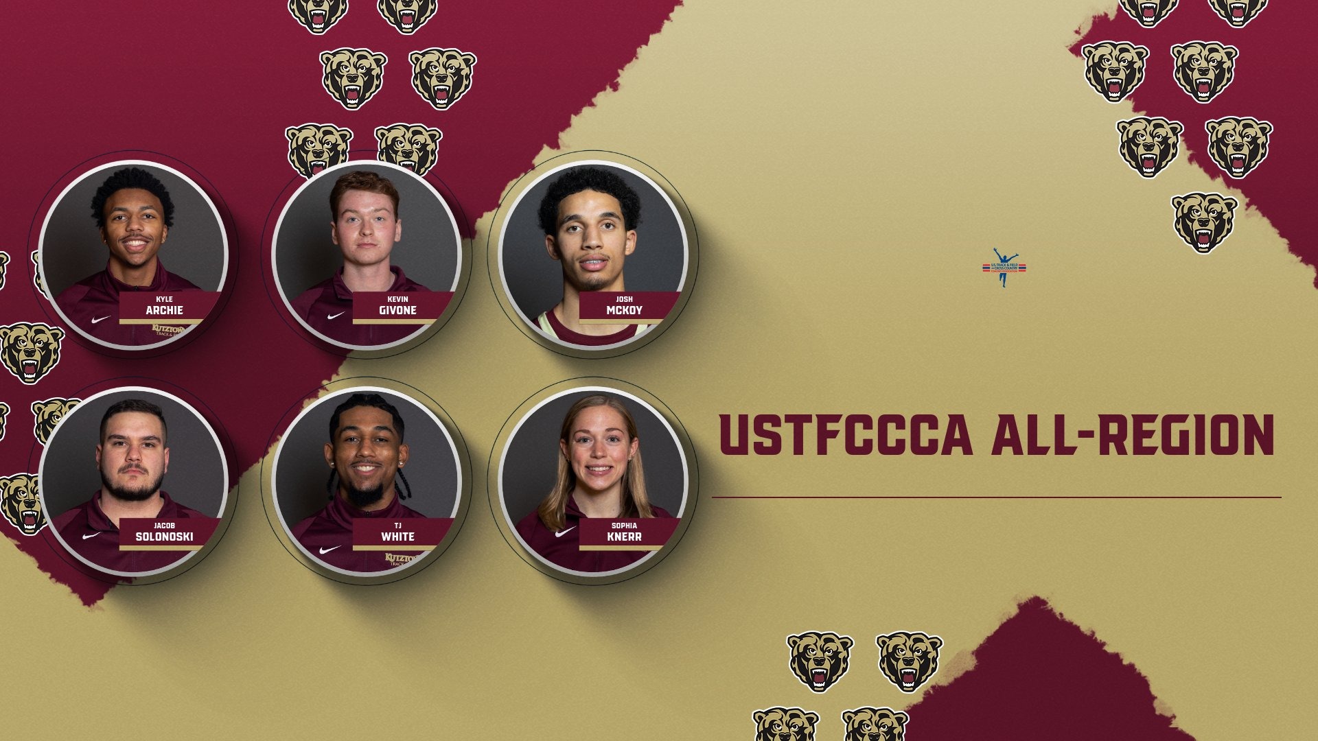 Kutztown Track & Field nets six USTFCCCA All-Region honors graphic