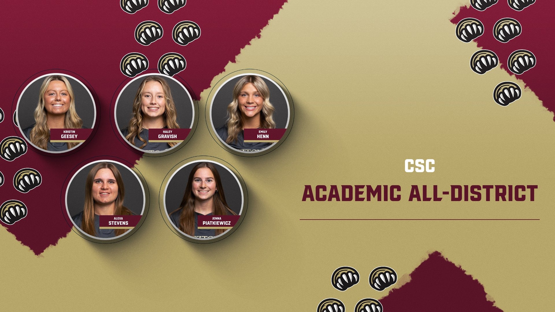 KU Softball CSC Academic All-District 2025 graphic