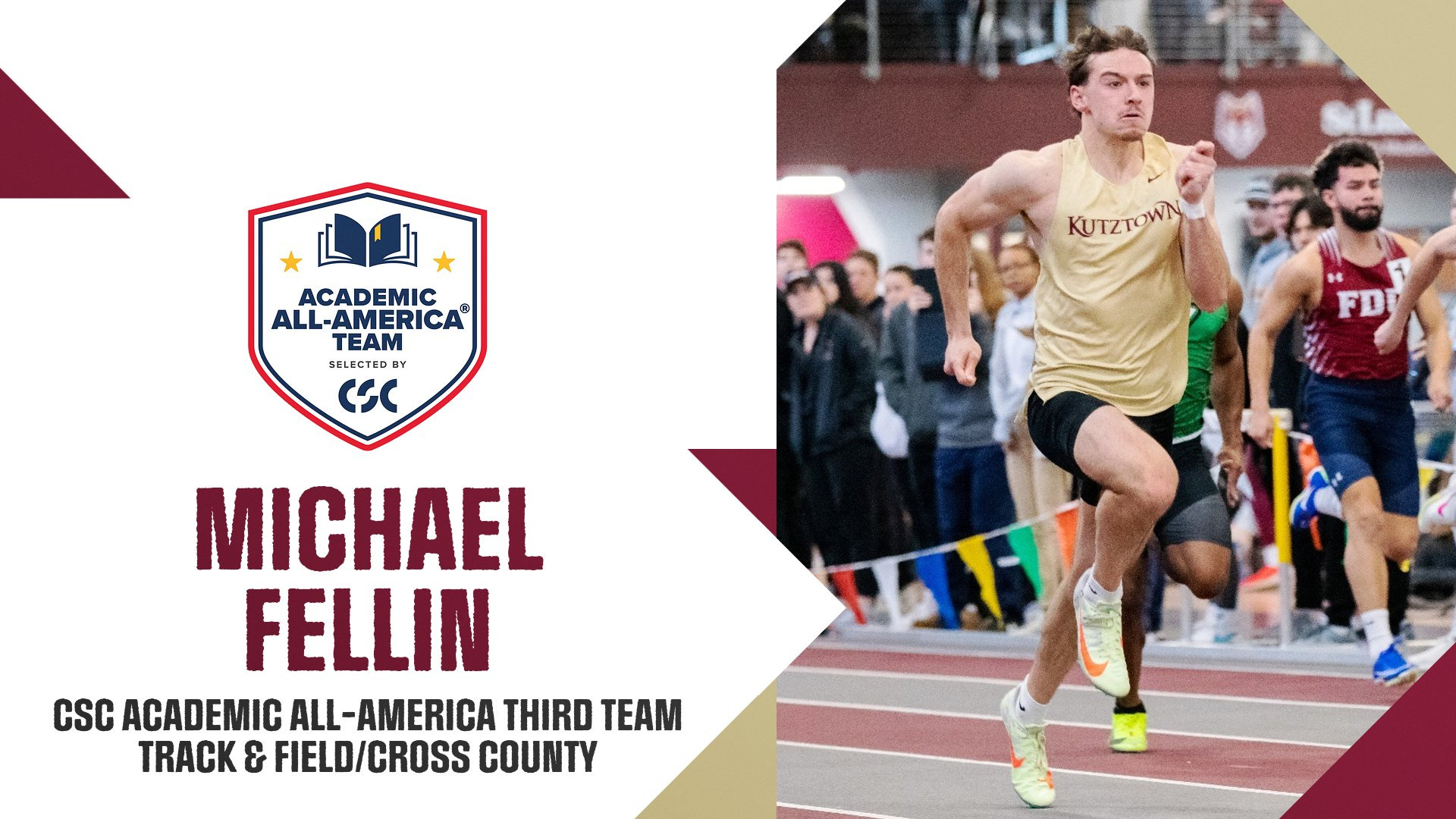 Michael Fellin 2024-25 CSC Academic All-America Track & Field/Cross Country Graphic
