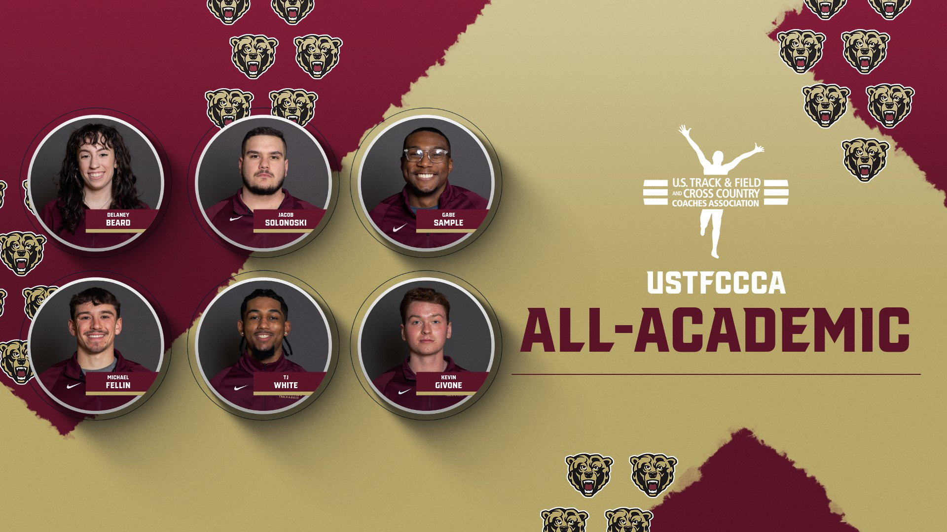 2024-25 Kutztown USTFCCCA All-Academic Track & Field Graphic