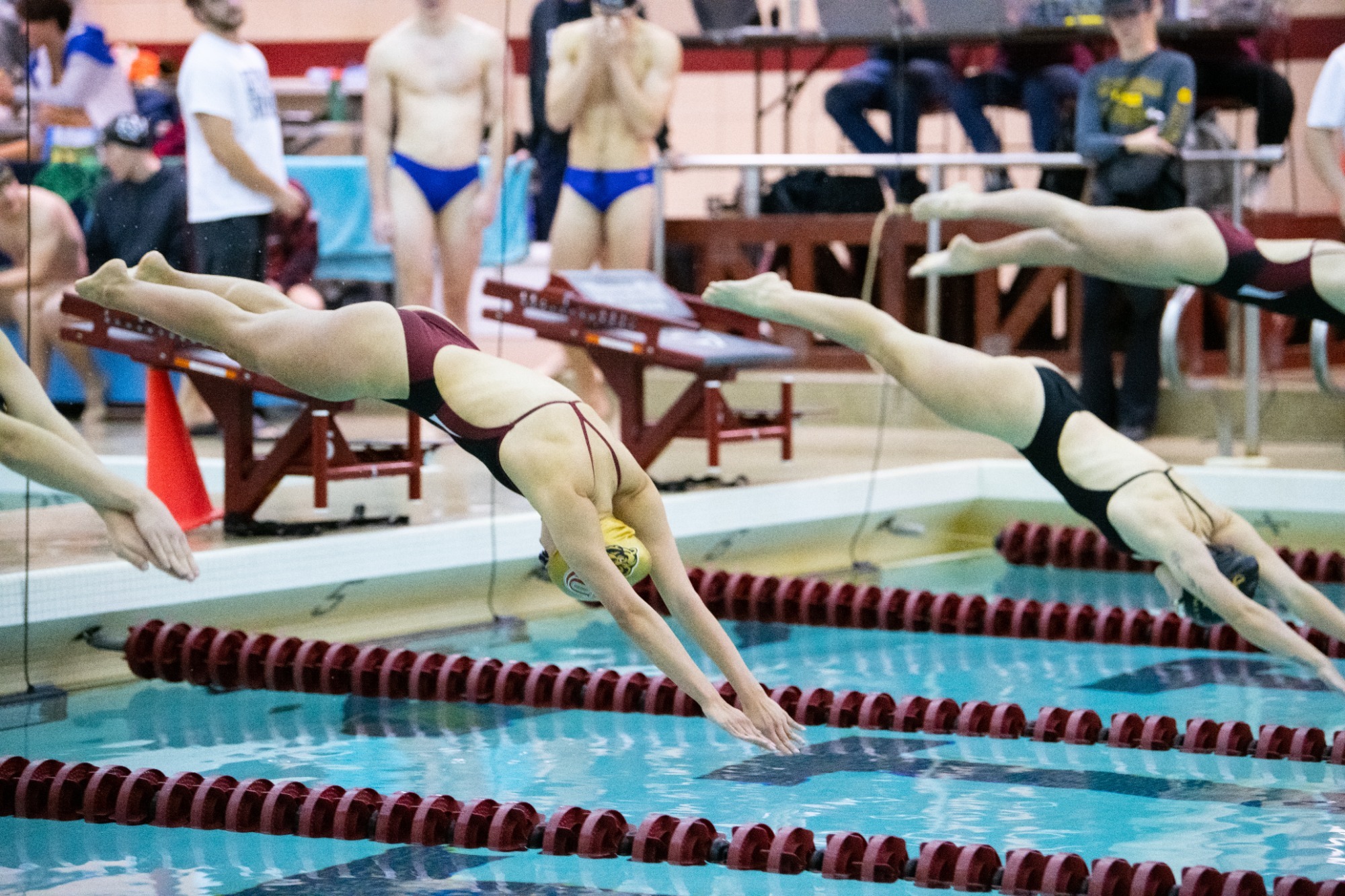 Ana Soto of the Kutztown University women's swim team competes in the 100-yard freestyle during a PSAC dual meet with Millersville on Saturday, Nov. 9, 2024.