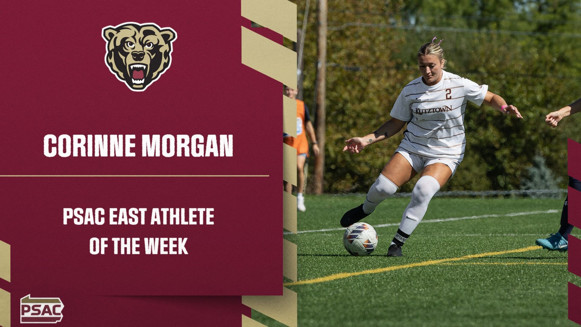  Grace White PSAC East Athlete of the Week graphic, 10/19/26