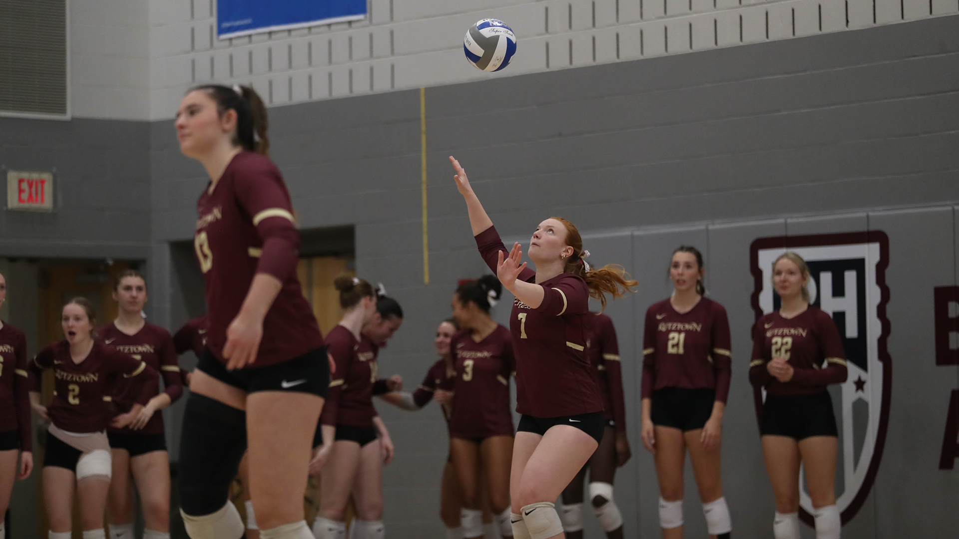 Emma Baldridge attempting a serve vs. West Chester, 10/17/26
