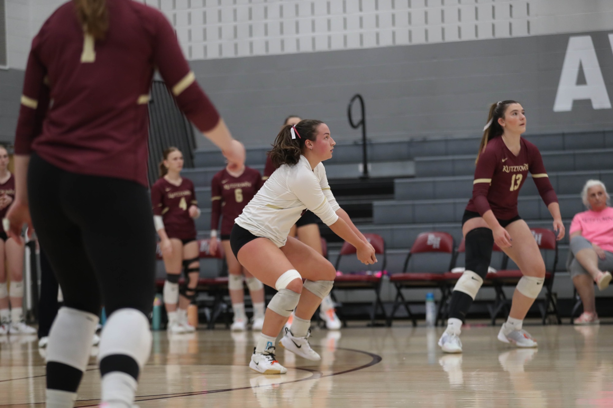 Saige Thibodeaux waiting to receive the ball vs. West Chester, 10/24/26