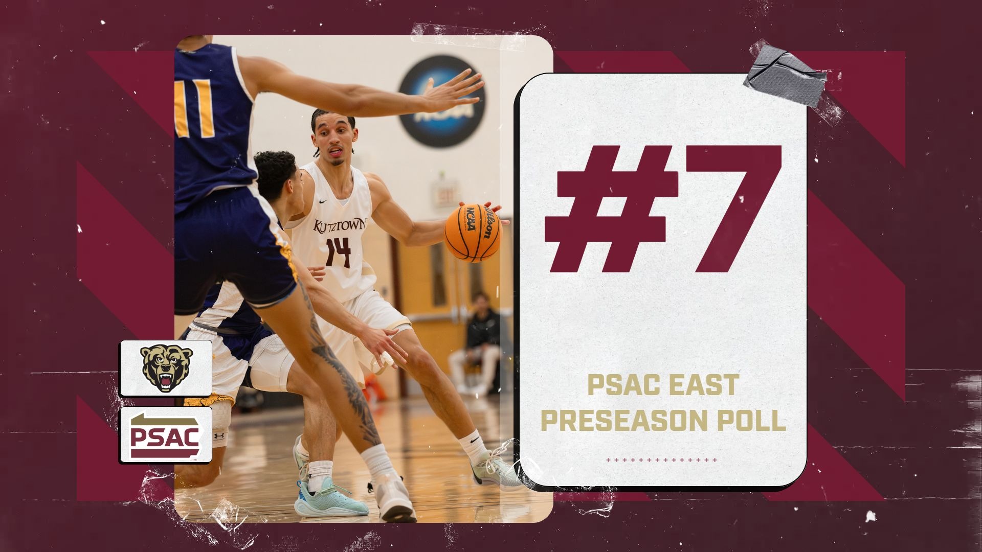 Kutztown men's basketball 2026-27 PSAC East Preseason poll graphic