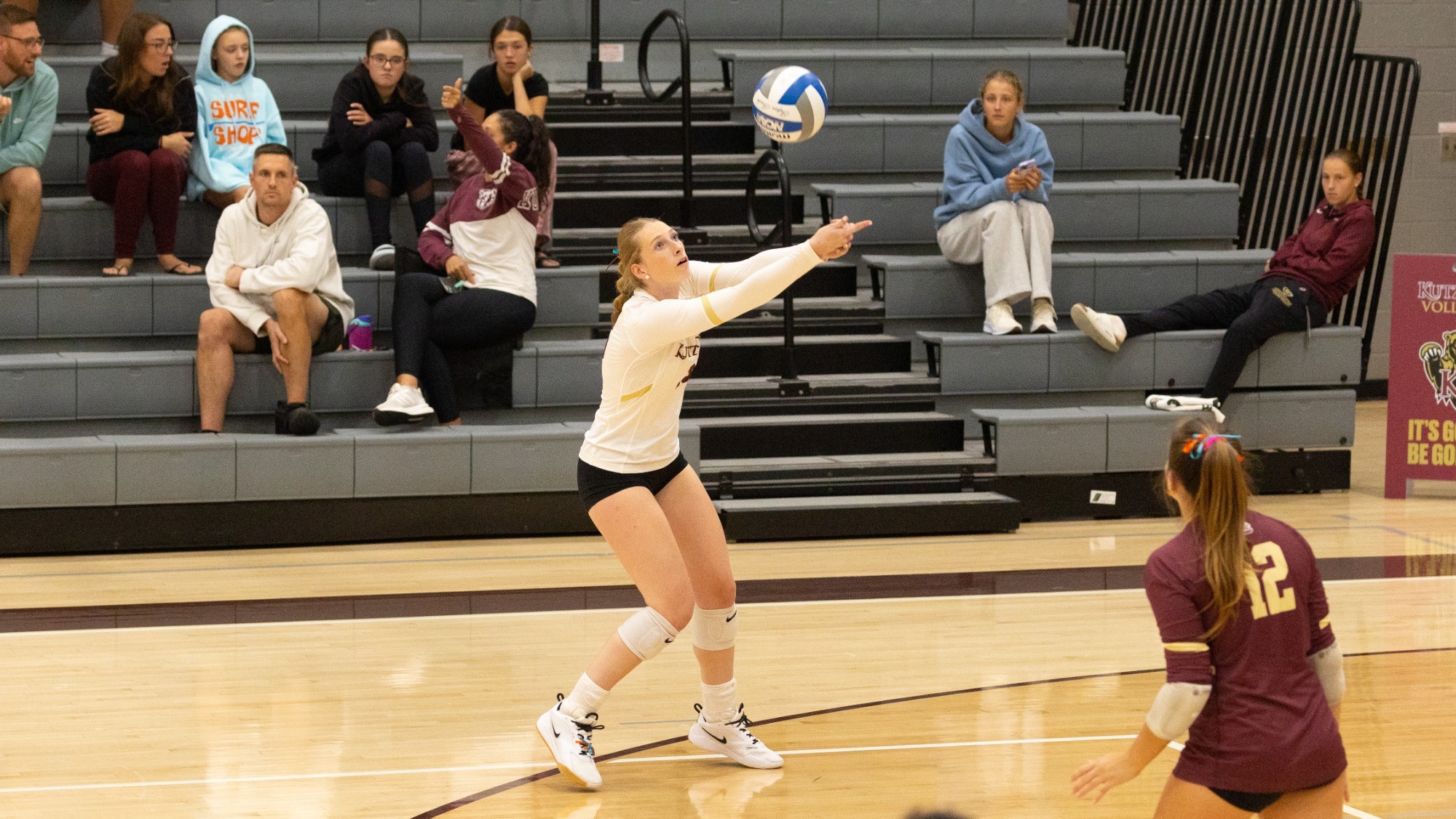 Emily Staszewski receiving the ball vs. Lackawanna, 9/22/26