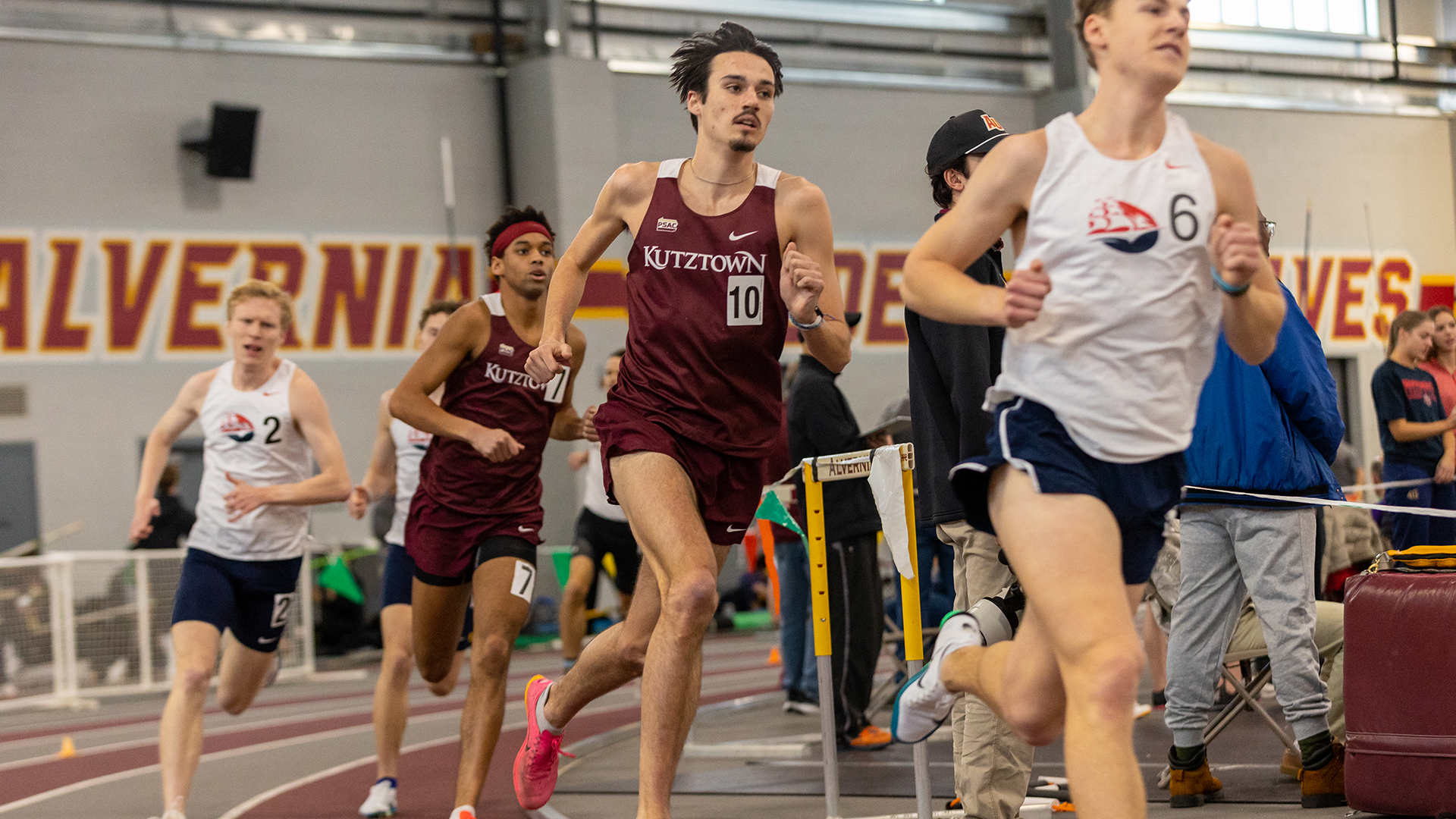 Adam Brocato of the Kutztown University men's track & field team competes in the mile run at the Alvernia Winter Invitational on Saturday, Jan. 17, 2026.