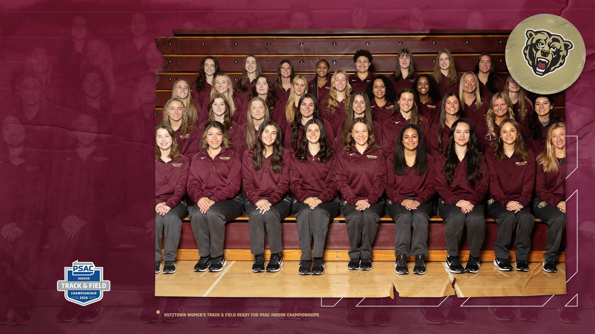 Kutztown women's indoor track & field PSAC Championships graphics
