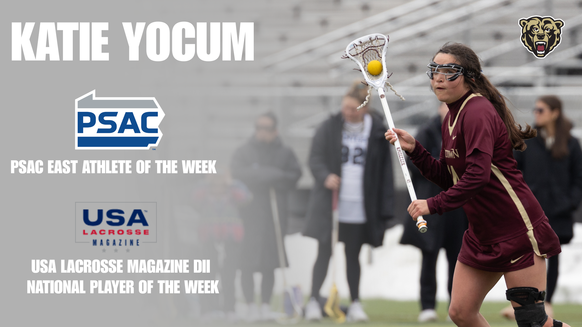 Katie Yocum earns PSAC East Athlete of the week, USA Lacrosse Magazine National Player of the Week