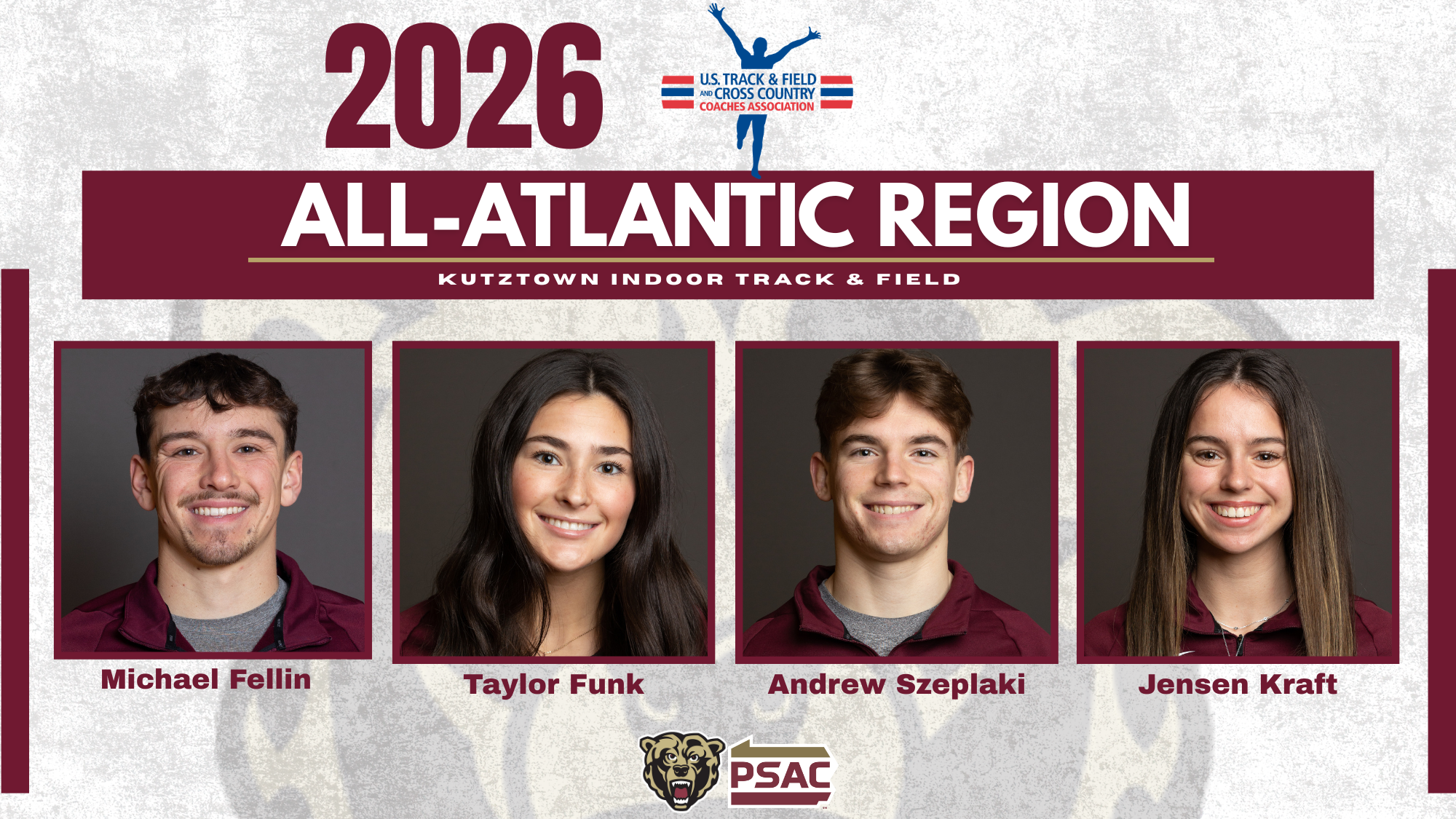 USTFCCCA All-Atlantic Region 2025-2026, Szeplaki, Fellin, Funk, Kraft