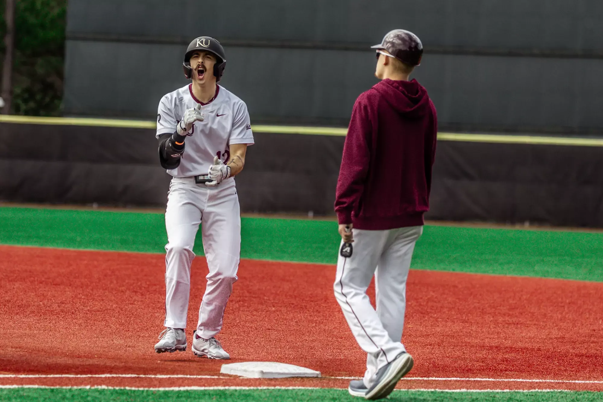 Jared Ferguson psyched up to be on the basepaths against Slippery Rock 022026