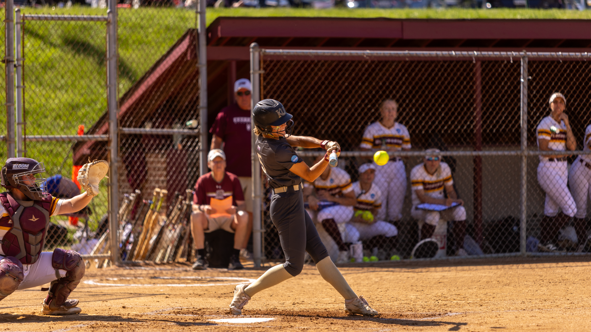 Emily Henn taking a swing vs. Bloomsburg, 5/11/25