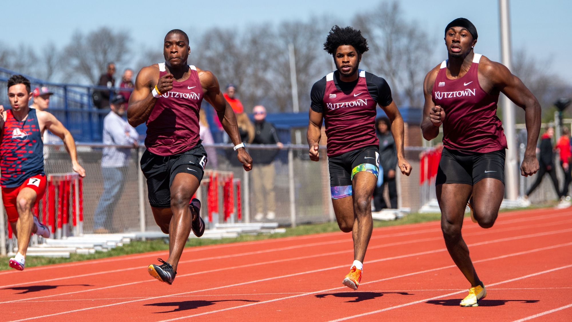 Kutztown sprinters running at the Keystone Challenge, 3/21/26