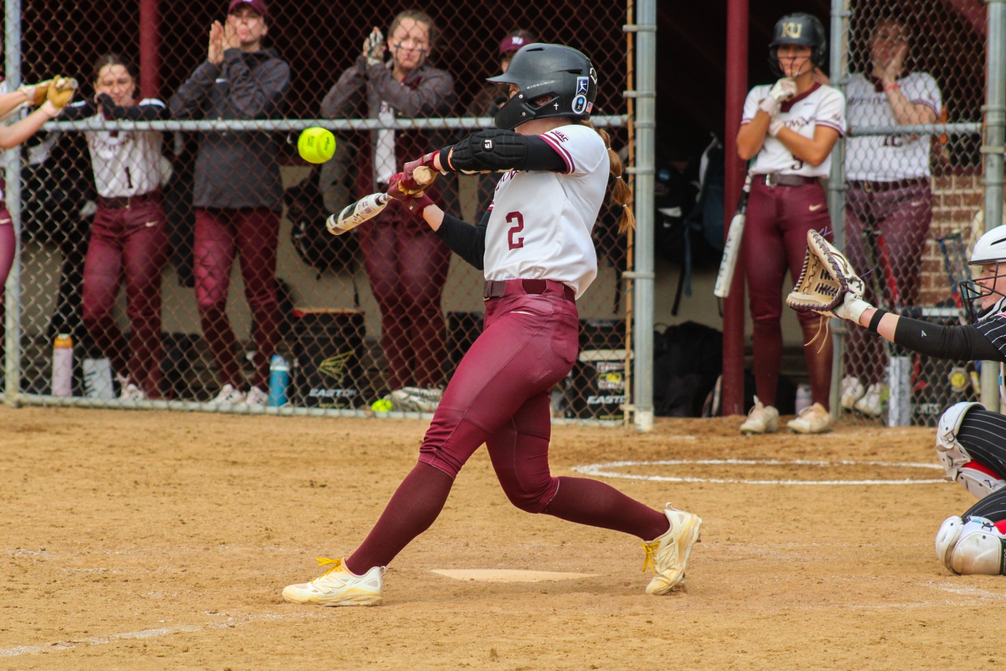 Jenna Piatkiewicz swinging at a pitch vs. Mansfield, 3/20/26