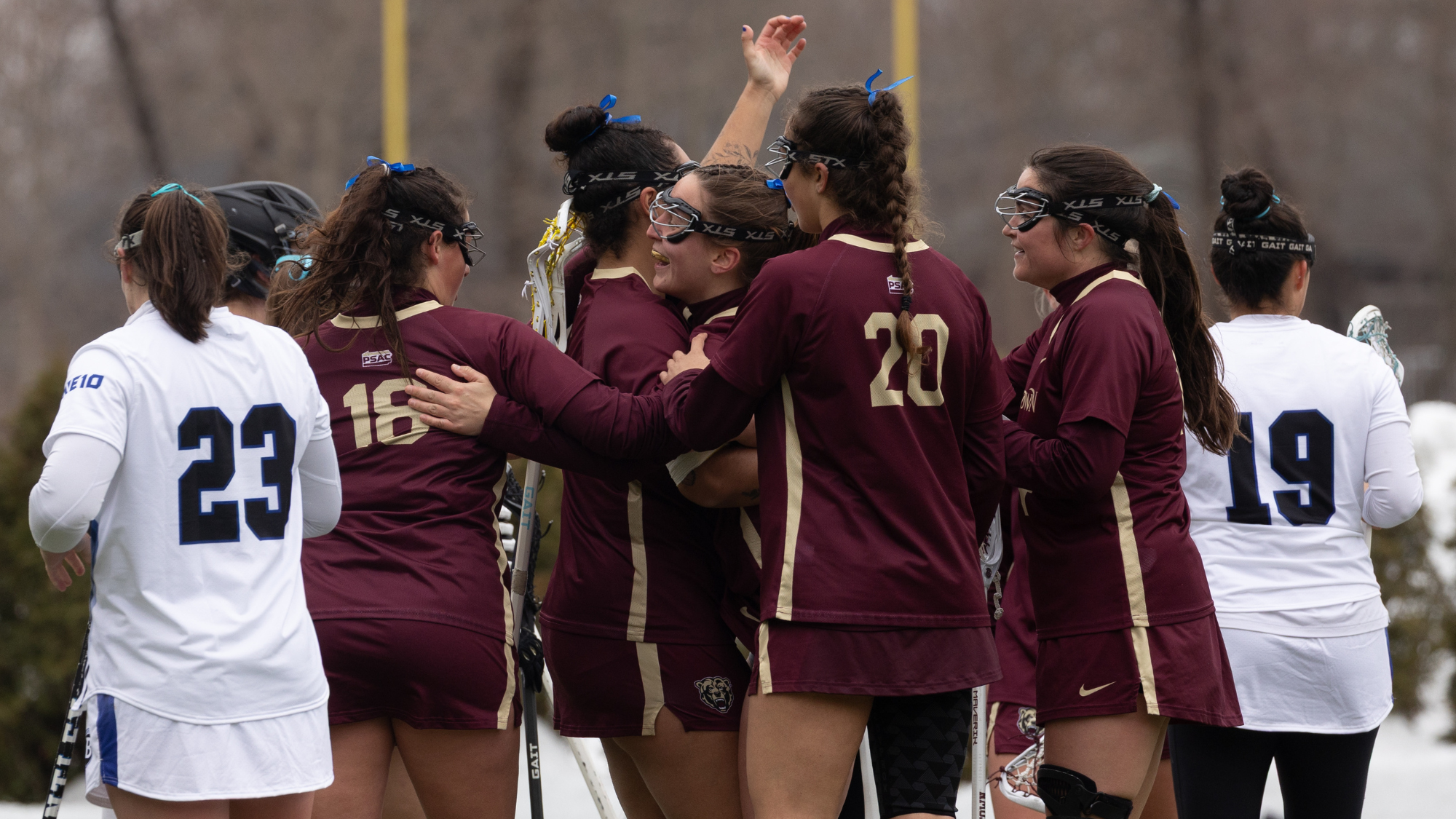 Kutztown Women's Lacrosse Team celebrates Sophie Engelhardt Goal