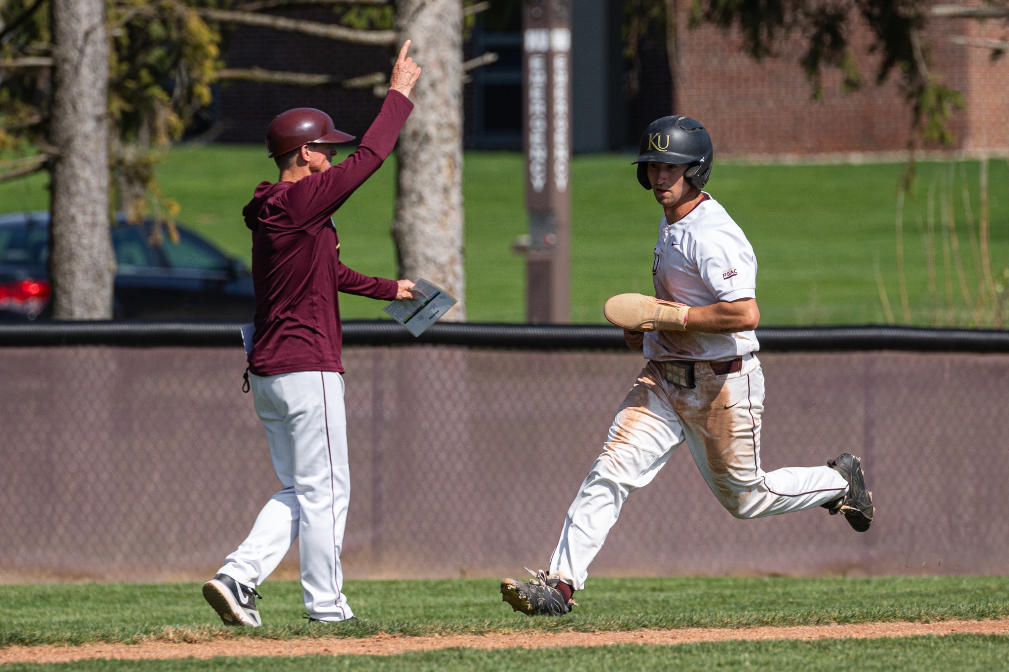 Bo Barthol rounding the bases against Albright 041426
