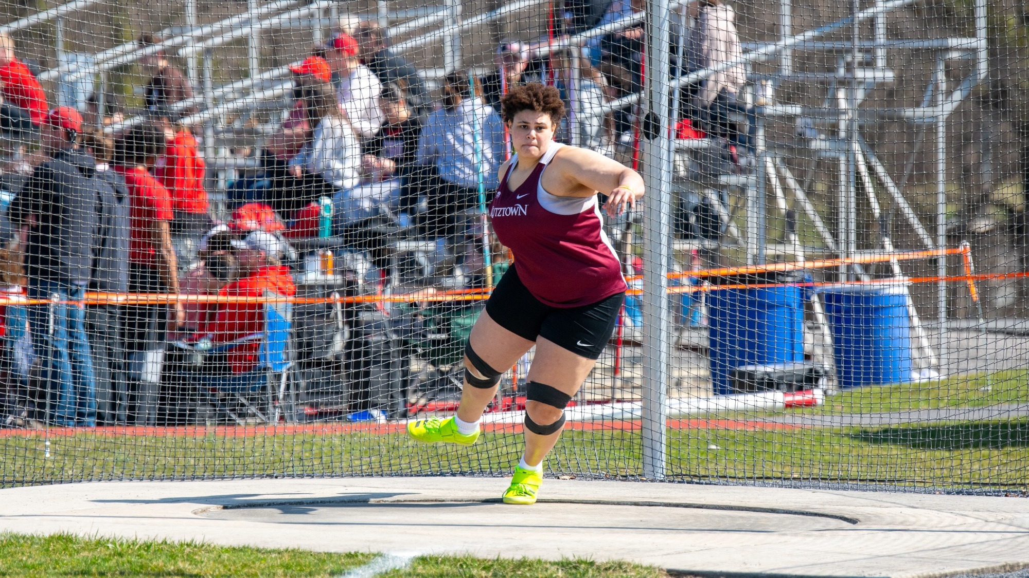 Maria Clark throwing the discus at the Keystone Challenge, 3/21/26