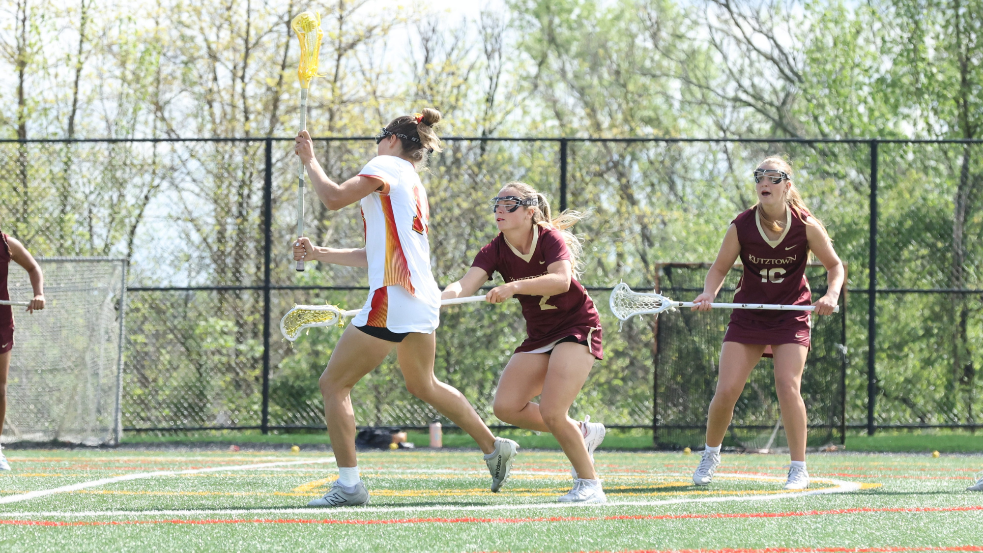 Summer Davis defends seton hill attacker in PSAC Quarterfinals 4.28.26