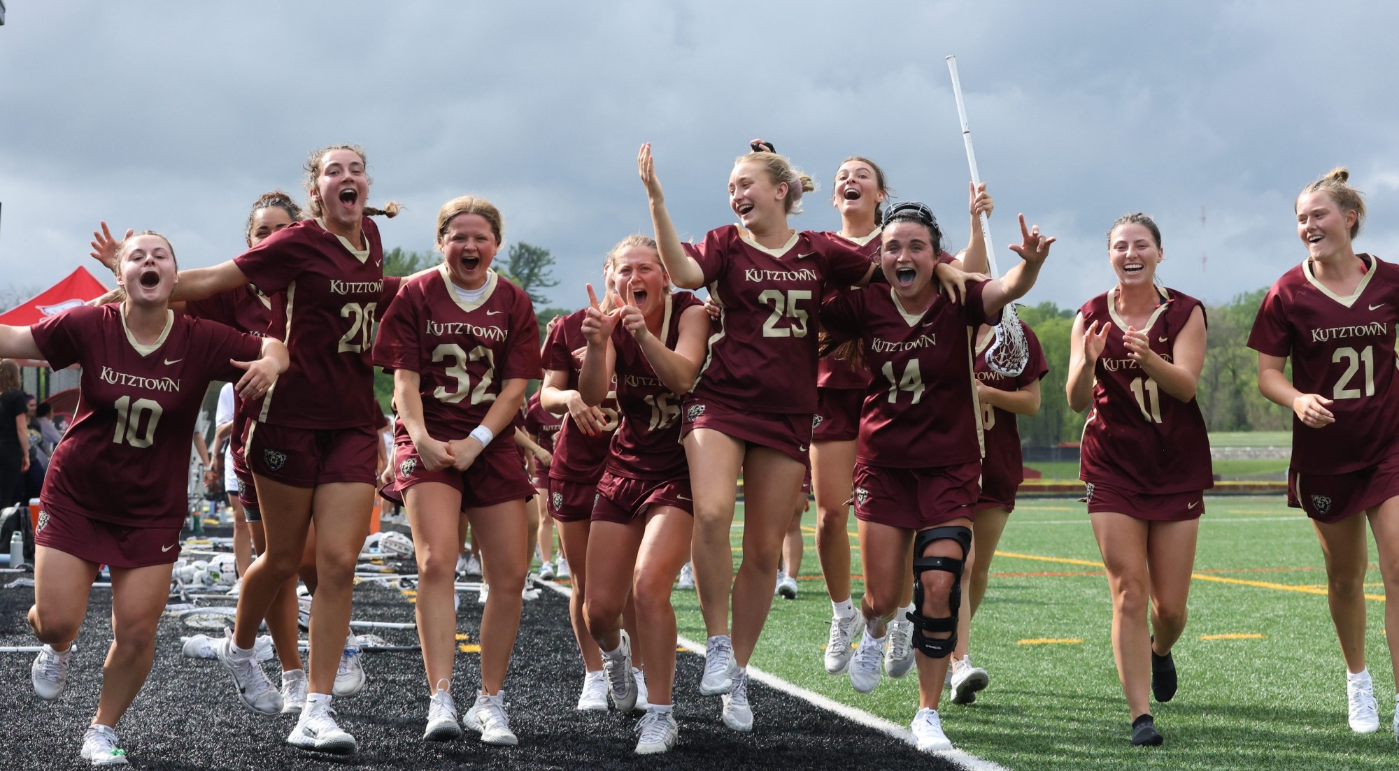 2026 Women's Lacrosse Team Celebrates PSAC Quarterfinal Win vs. Seton Hill