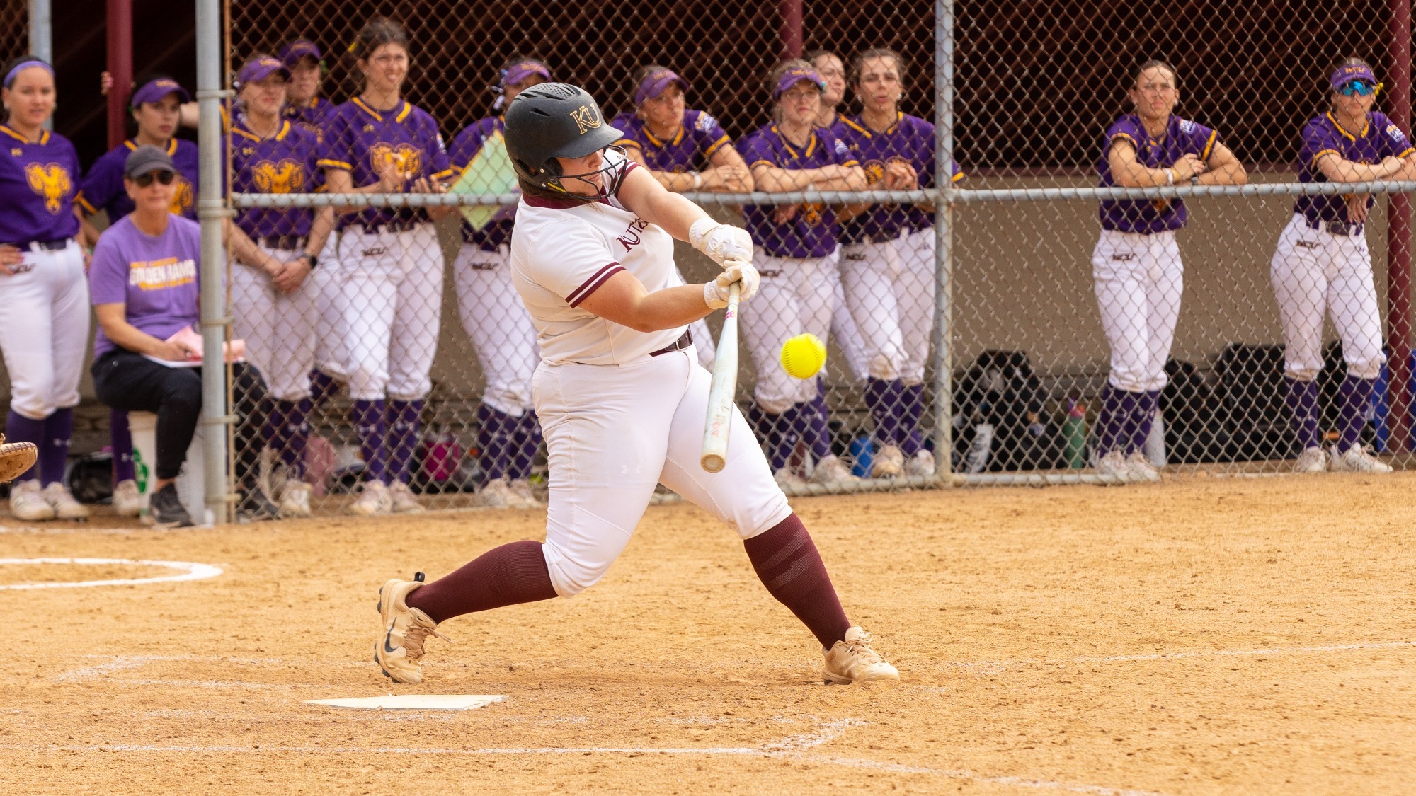 Samantha Paetow swinging at a pitch vs. West Chester, 3/31/26