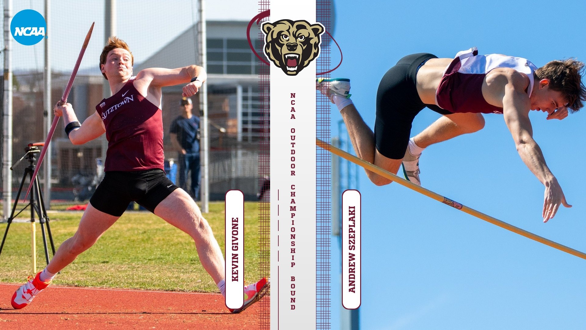 Kevin Givone and Andrew Szeplaki 2026 NCAA Outdoor Championships graphic