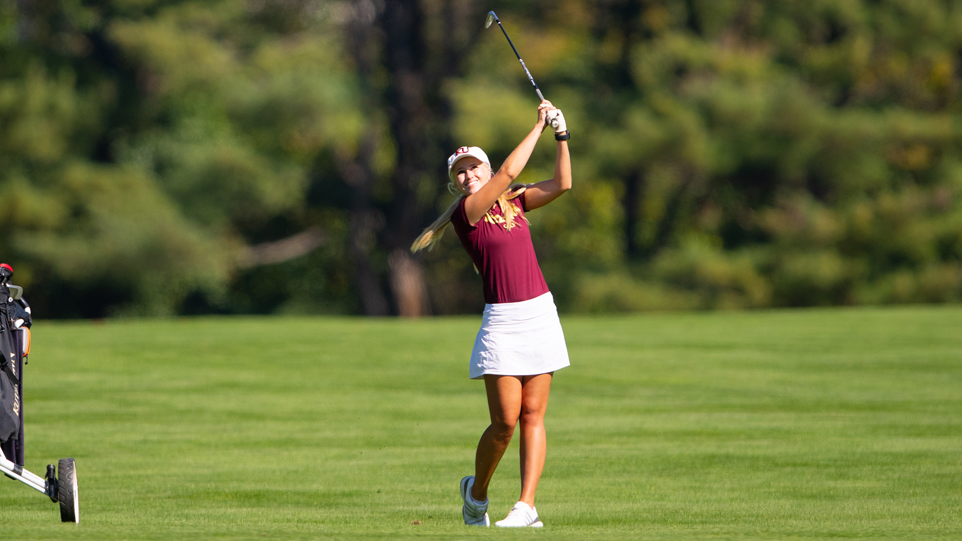 Brooke Graham of the Kutztown University women's golf team hits a shot during the second round of the Kutztown Fall Invitational at Moselem Springs Golf Club on Monday, Oct. 6, 2025.
