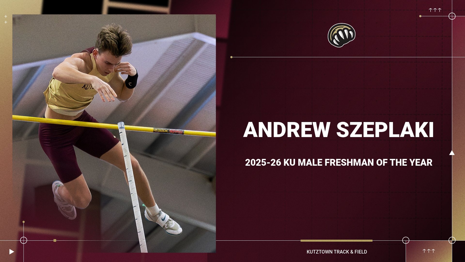 Andrew Szeplaki 2025-26 KU Male Freshman of the Year graphic