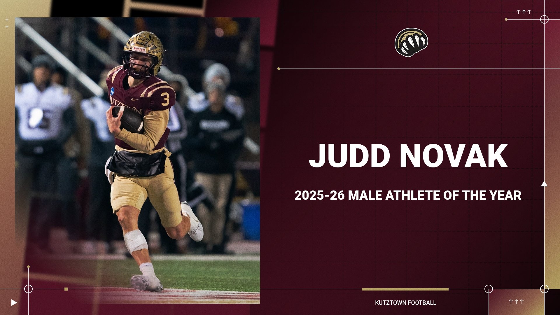 Judd Novak 2025-26 KU Male Athlete of the Year graphic