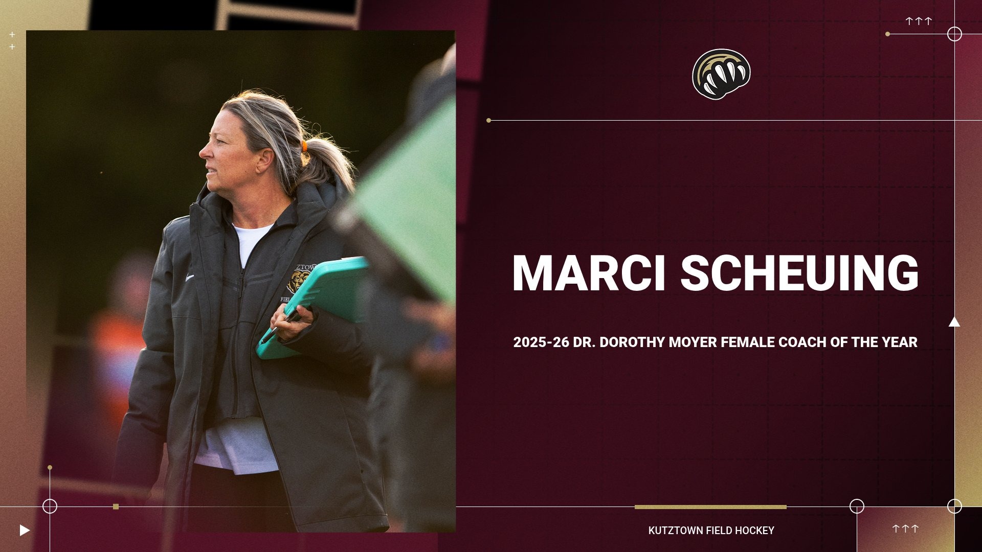 Marci Scheuing 2025-26 Female Coach of the Year graphic