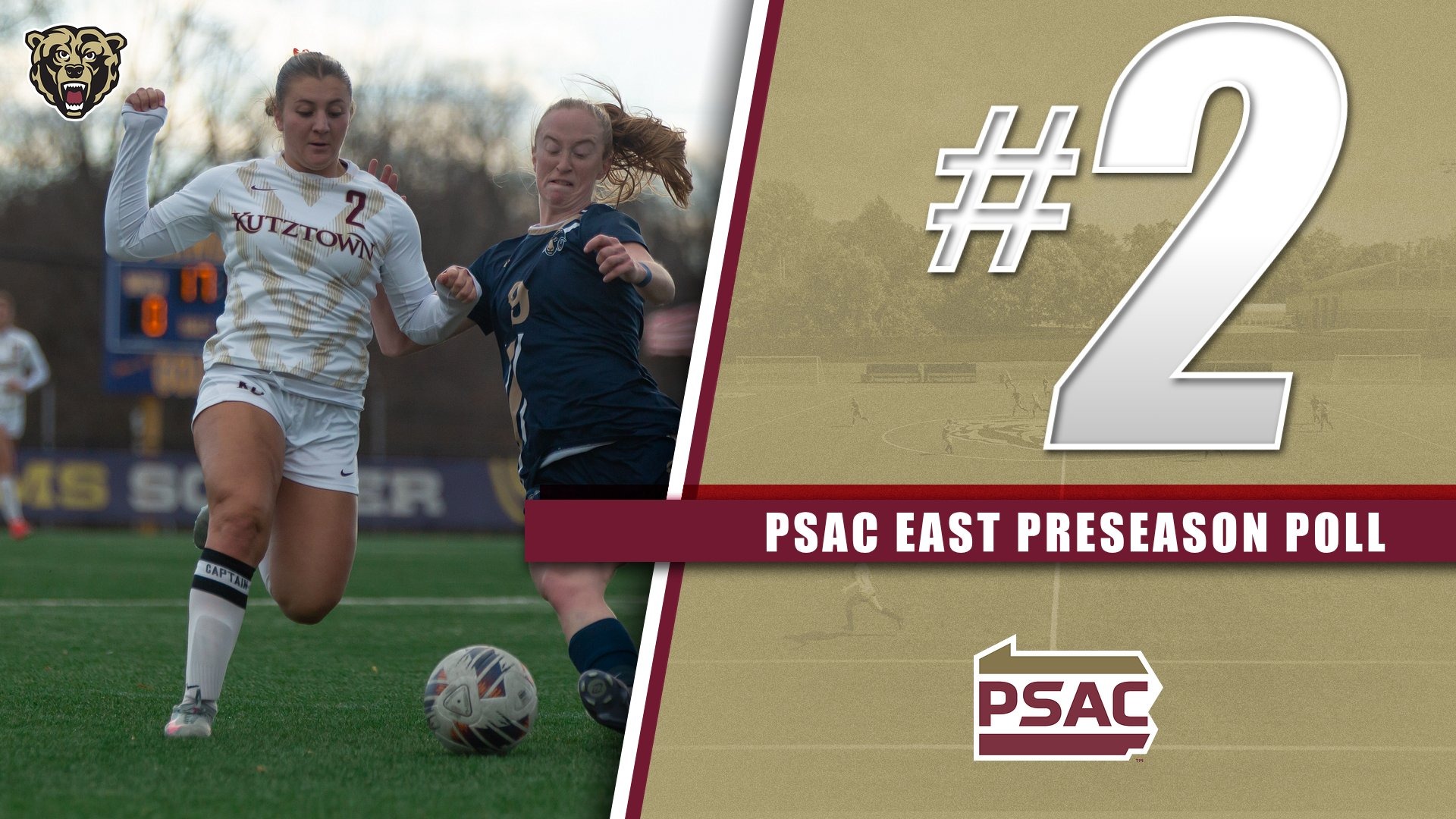 Kutztown women's soccer picked second in 2026 PSAC East Preseason poll 