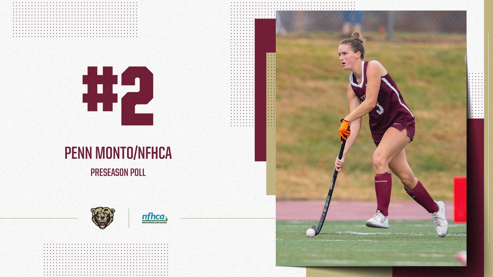 Olivia Kirkpatrick featured in Kutztown field hockey's 2026 NFHCA Preseason poll ranking graphic