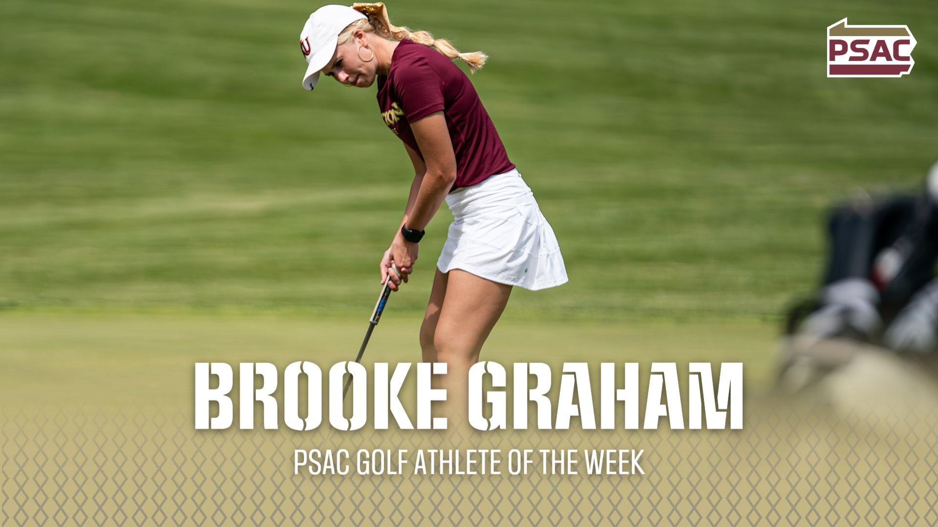 Brooke Graham PSAC Golf Athlete of the Week graphic, 9/10/26