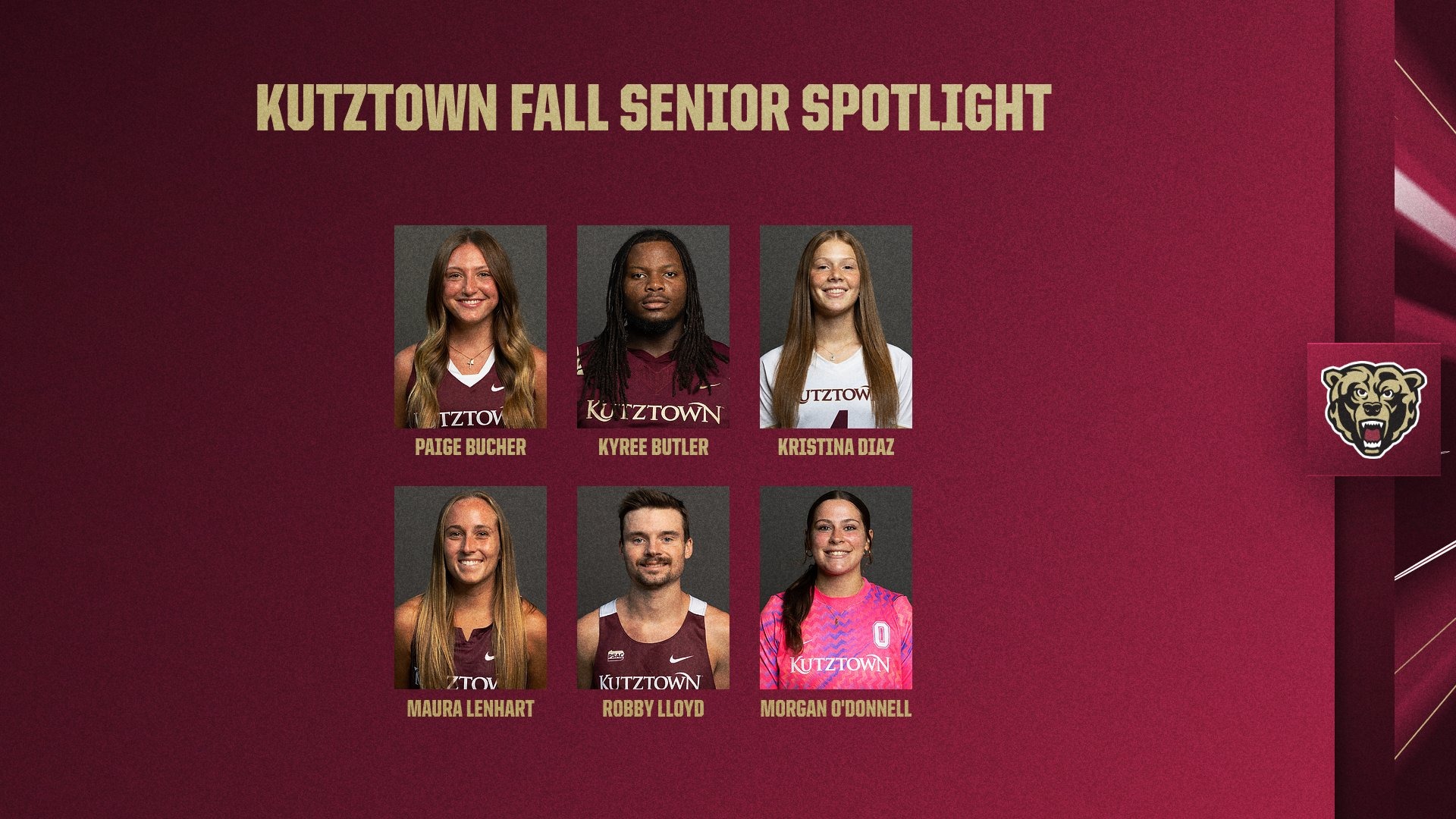 Kutztown fall senior spotlight graphic, 9/14/26