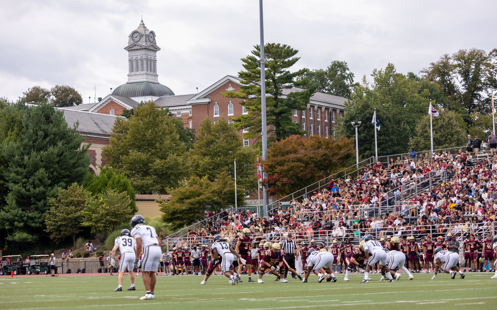 Kutztown offense getting ready to run a play vs. Clarion at Andre Reed Stadium, 9/12/26