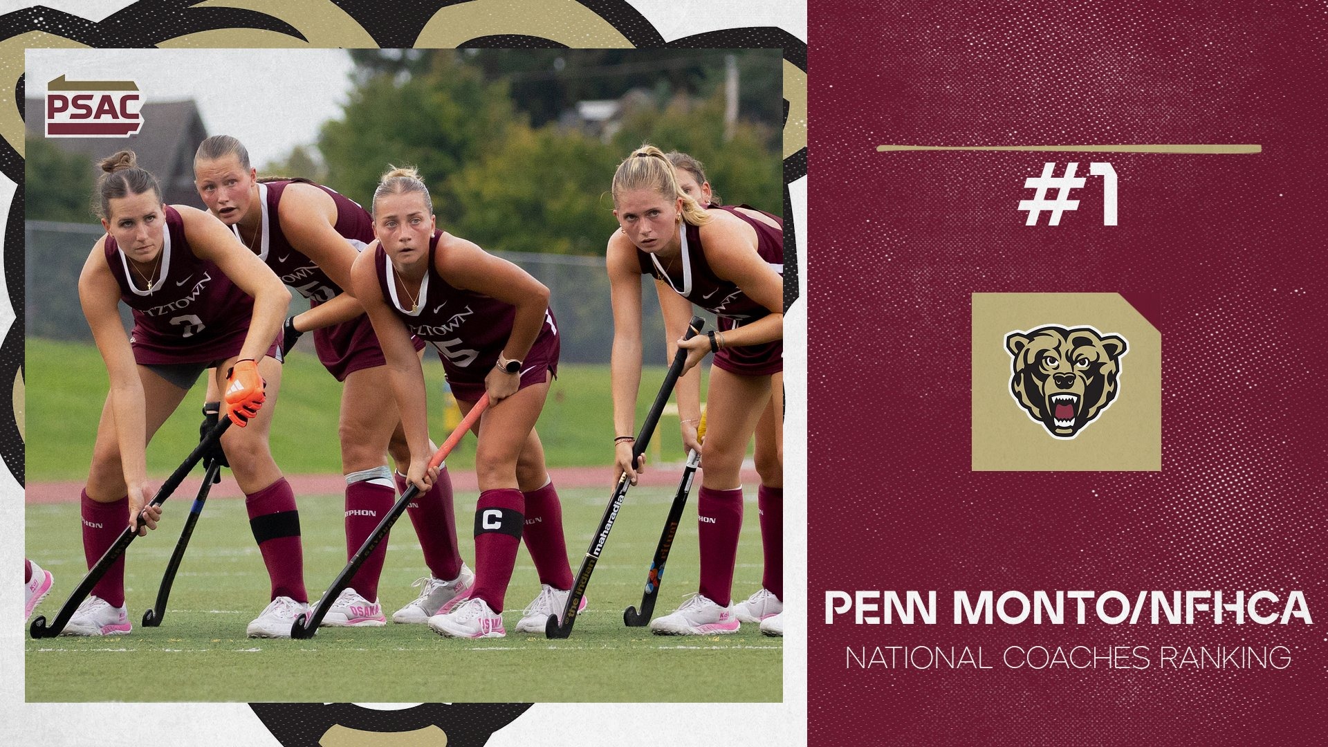 No. 1 Kutztown Field Hockey NFHCA Poll Ranking Graphic, 9/22/26