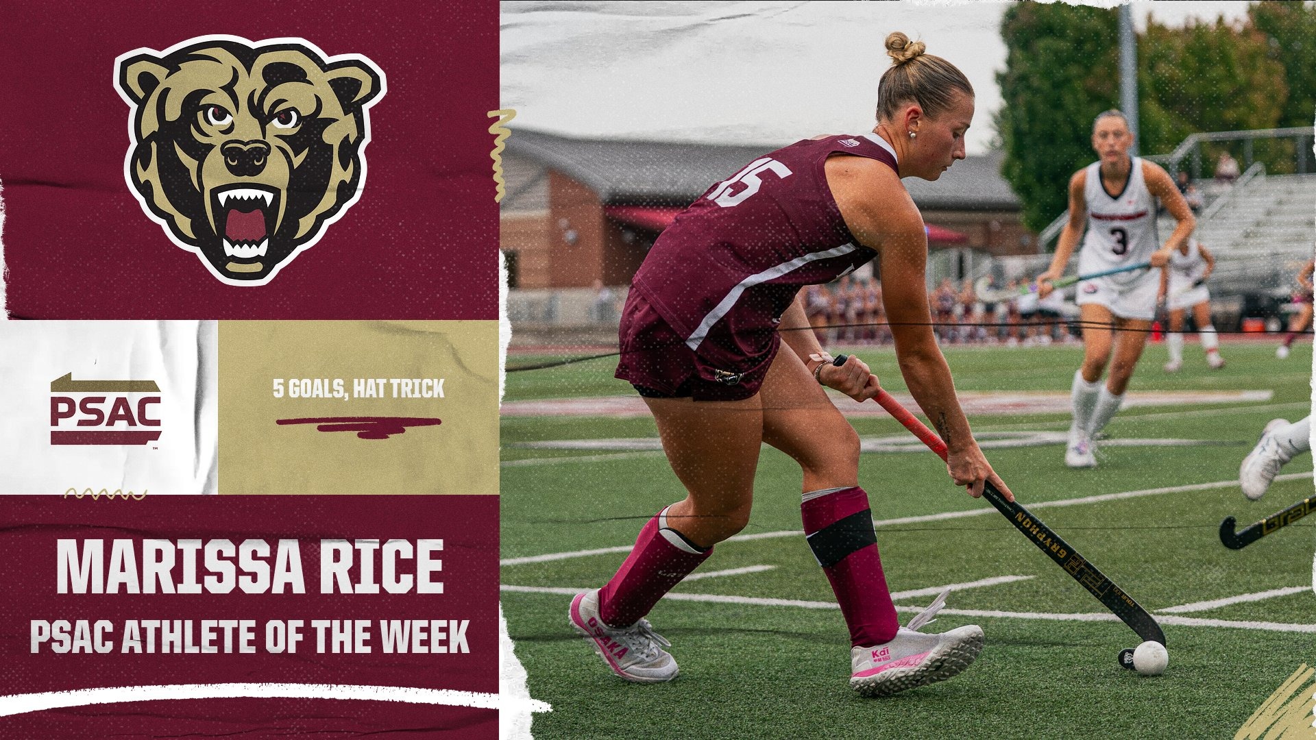 Marissa Rice PSAC Field Hockey Athlete of the Week Graphic 9/29/26