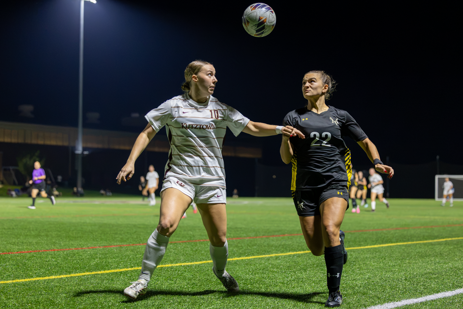 Alayna Eyman looking to make a play on the ball vs. Millersville, 9/30/26